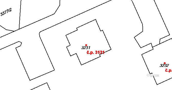 Kladno 3131 na parcele st. 3231 v KÚ Kladno, Katastrální mapa