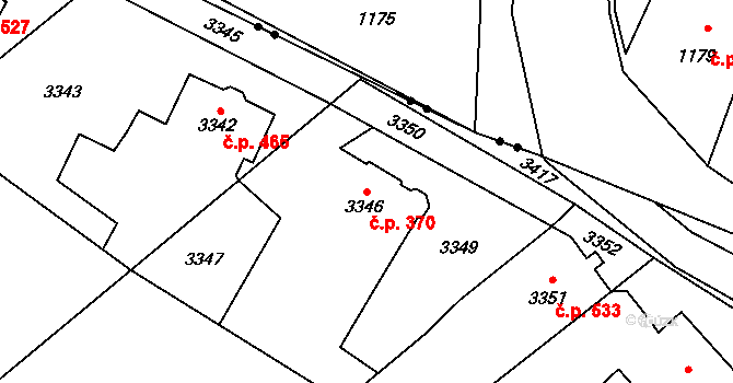 Poruba 370, Orlová na parcele st. 3346 v KÚ Poruba u Orlové, Katastrální mapa