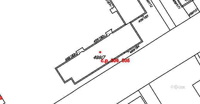 Ráj 505,506, Karviná na parcele st. 499/7 v KÚ Ráj, Katastrální mapa