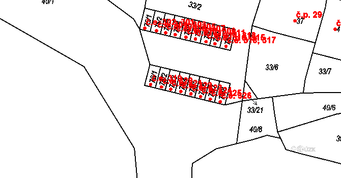 Chanov 321, Obrnice na parcele st. 76/3 v KÚ Chanov, Katastrální mapa