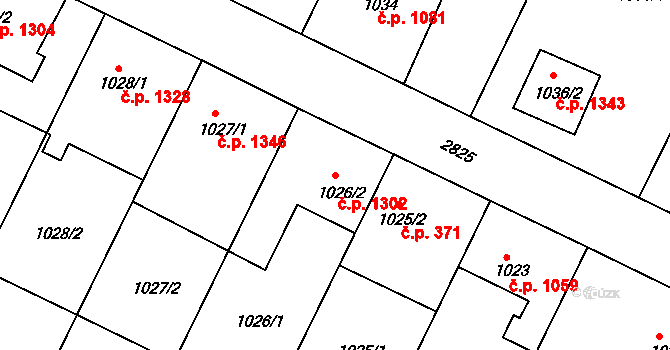 Velké Meziříčí 1302 na parcele st. 1026/2 v KÚ Velké Meziříčí, Katastrální mapa