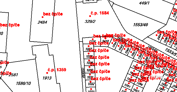 Opava 38104164 na parcele st. 1027 v KÚ Kateřinky u Opavy, Katastrální mapa