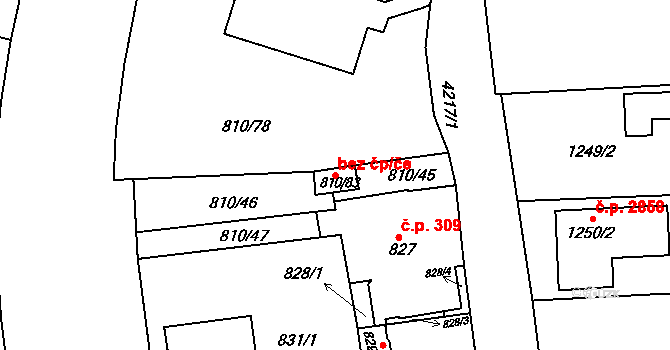 Ústí nad Labem 38845164 na parcele st. 810/83 v KÚ Ústí nad Labem, Katastrální mapa