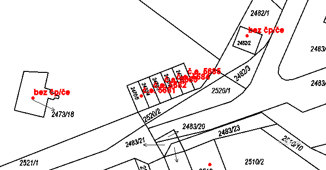 Kadaň 5683 na parcele st. 2470/3 v KÚ Kadaň, Katastrální mapa