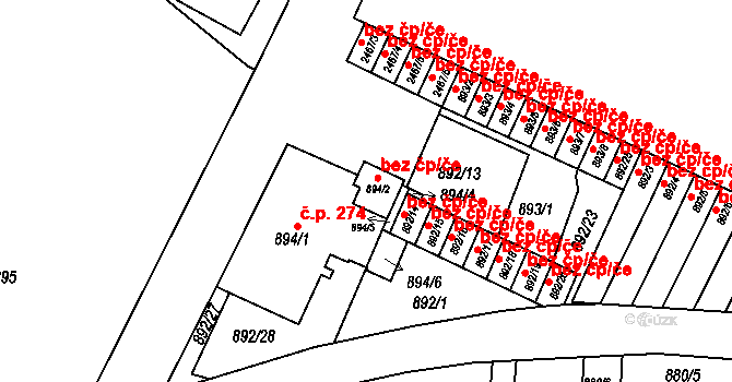 Jeseník 44341164 na parcele st. 894/2 v KÚ Jeseník, Katastrální mapa