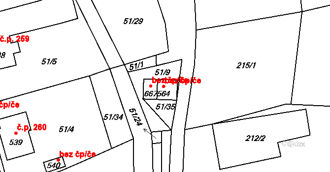 Janov 45996164 na parcele st. 564 v KÚ Janov u Litomyšle, Katastrální mapa