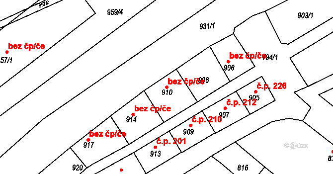 Veverská Bítýška 46065164 na parcele st. 910 v KÚ Veverská Bítýška, Katastrální mapa