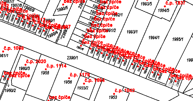 Teplice 49178164 na parcele st. 1992/3 v KÚ Teplice-Trnovany, Katastrální mapa
