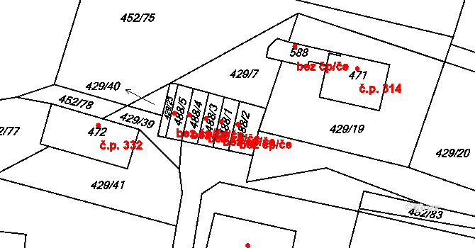 Nižbor 50433164 na parcele st. 488/2 v KÚ Nižbor, Katastrální mapa
