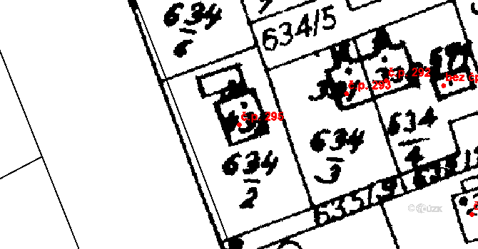 Hrochův Týnec 295 na parcele st. 431 v KÚ Hrochův Týnec, Katastrální mapa