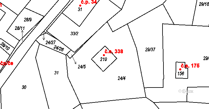 Rounek 338, Vyskytná nad Jihlavou na parcele st. 210 v KÚ Rounek, Katastrální mapa