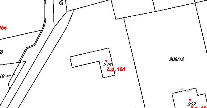 Lipovka 151, Rychnov nad Kněžnou na parcele st. 276 v KÚ Lipovka u Rychnova nad Kněžnou, Katastrální mapa