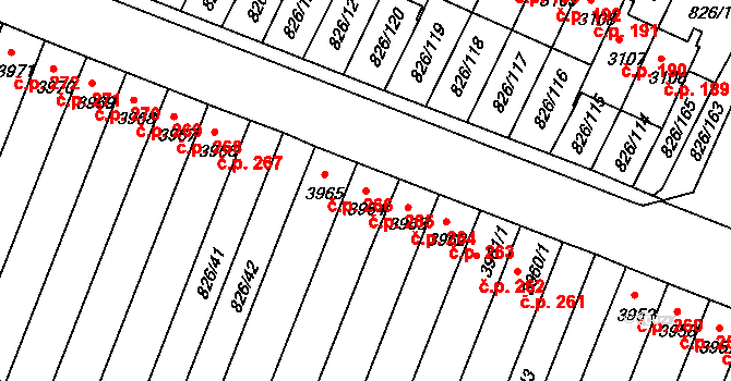 Václavské Předměstí 265, Písek na parcele st. 3964 v KÚ Písek, Katastrální mapa