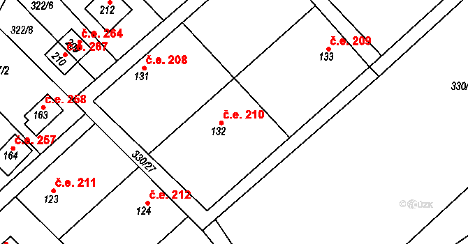 Klokočovská Lhotka 210, Klokočov na parcele st. 132 v KÚ Klokočov, Katastrální mapa