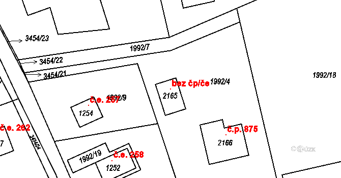 Kunčice pod Ondřejníkem 99926164 na parcele st. 2165 v KÚ Kunčice pod Ondřejníkem, Katastrální mapa