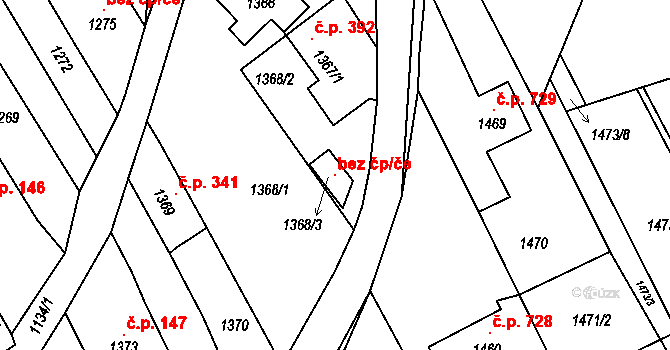 Buchlovice 103247165 na parcele st. 1368/3 v KÚ Buchlovice, Katastrální mapa