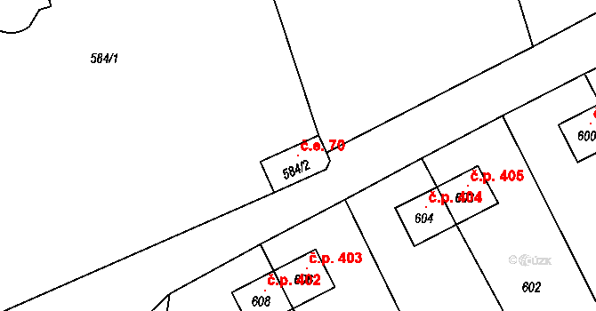 Svatava 104642165 na parcele st. 584/2 v KÚ Svatava, Katastrální mapa