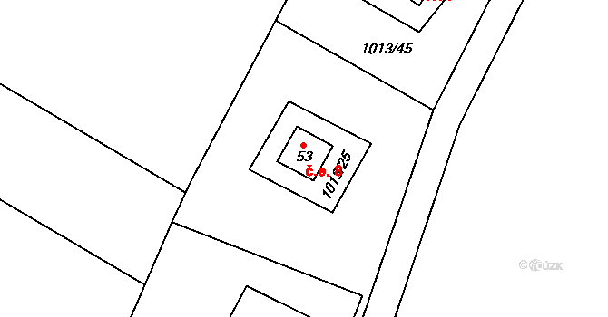 Čeraz 8, Vesce na parcele st. 53 v KÚ Čeraz, Katastrální mapa