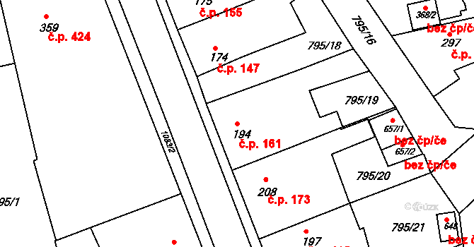 Staňkov II 161, Staňkov na parcele st. 194 v KÚ Staňkov-ves, Katastrální mapa