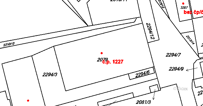 Ústí nad Orlicí 1227 na parcele st. 2079 v KÚ Ústí nad Orlicí, Katastrální mapa