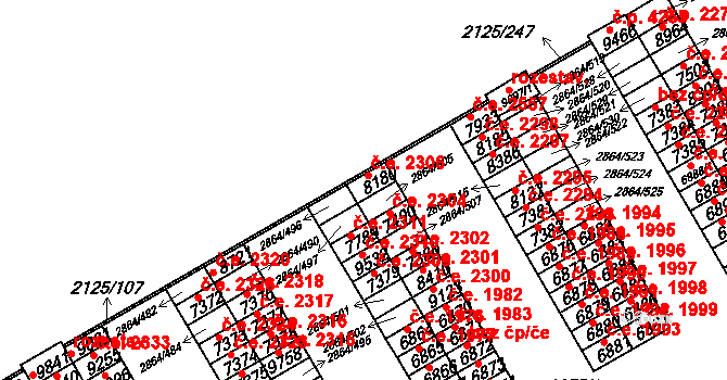 Hodonín 2306 na parcele st. 8180 v KÚ Hodonín, Katastrální mapa
