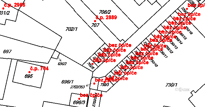 Opava 38095165 na parcele st. 702/3 v KÚ Opava-Předměstí, Katastrální mapa