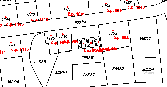 Kraslice 38535165 na parcele st. 2813 v KÚ Kraslice, Katastrální mapa