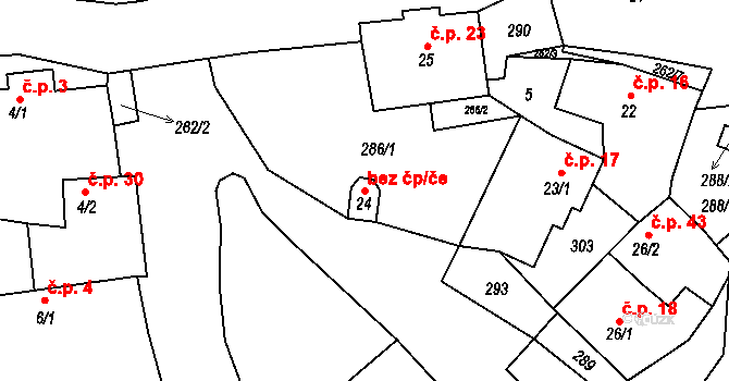 Bílá Lhota 40843165 na parcele st. 24 v KÚ Hrabí, Katastrální mapa