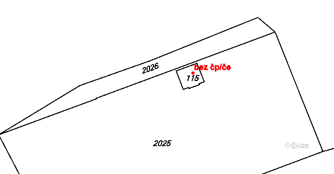 Bečov 43406165 na parcele st. 115 v KÚ Bečov u Mostu, Katastrální mapa