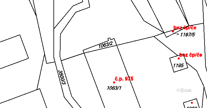 Třinec 46467165 na parcele st. 1063/2 v KÚ Oldřichovice u Třince, Katastrální mapa
