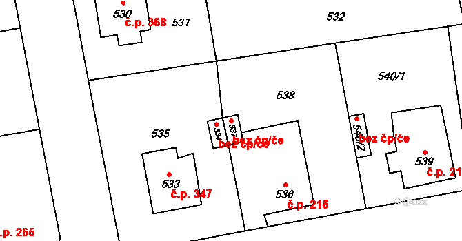 Grygov 47306165 na parcele st. 537 v KÚ Grygov, Katastrální mapa