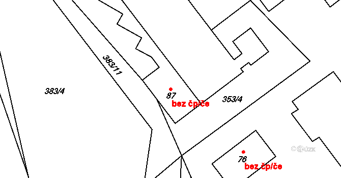 Heřmanice 48116165 na parcele st. 87 v KÚ Brod nad Labem, Katastrální mapa