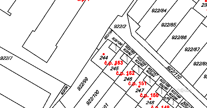 Libčeves 153 na parcele st. 244 v KÚ Libčeves, Katastrální mapa