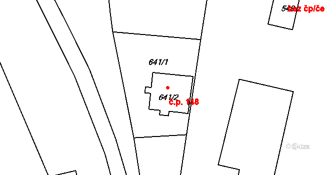 Mimoň II 148, Mimoň na parcele st. 641/2 v KÚ Mimoň, Katastrální mapa