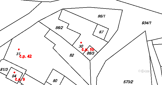 Drchlava 10, Chlum na parcele st. 30 v KÚ Drchlava, Katastrální mapa
