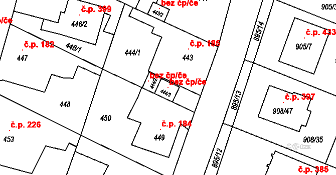 Opava 147836166 na parcele st. 444/3 v KÚ Malé Hoštice, Katastrální mapa
