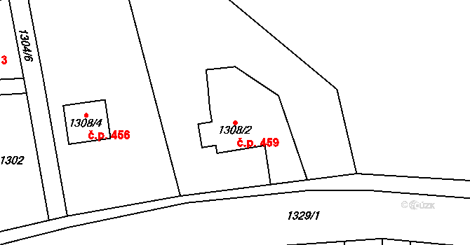 Bludovice 459, Havířov na parcele st. 1308/2 v KÚ Bludovice, Katastrální mapa