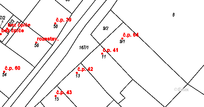 Nejdek 41, Lednice na parcele st. 11 v KÚ Nejdek u Lednice, Katastrální mapa