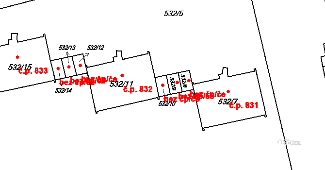 Ostrava 38202166 na parcele st. 532/10 v KÚ Svinov, Katastrální mapa