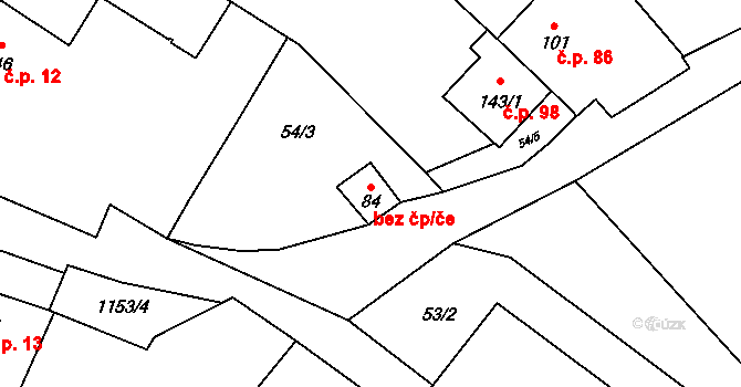 Jezdovice 38659166 na parcele st. 84 v KÚ Jezdovice, Katastrální mapa