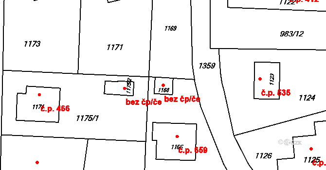 Těrlicko 38769166 na parcele st. 1168 v KÚ Horní Těrlicko, Katastrální mapa