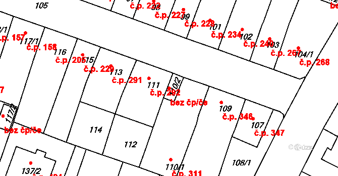 Novosedlice 41233166 na parcele st. 110/2 v KÚ Novosedlice, Katastrální mapa