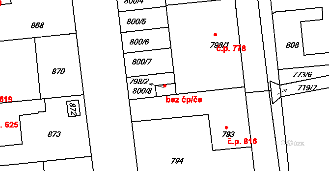 Kostelec nad Černými lesy 46736166 na parcele st. 798/2 v KÚ Kostelec nad Černými lesy, Katastrální mapa