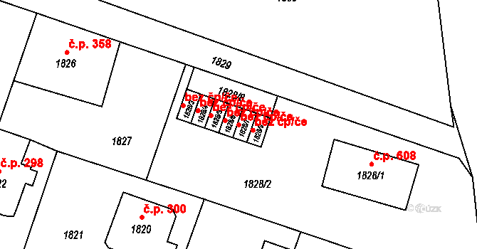 Liberec 48767166 na parcele st. 1828/7 v KÚ Ruprechtice, Katastrální mapa
