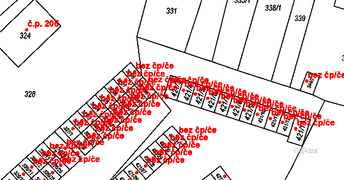 Březová 48848166 na parcele st. 421/3 v KÚ Březová u Sokolova, Katastrální mapa
