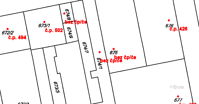 Praha 49224166 na parcele st. 674/1 v KÚ Karlín, Katastrální mapa