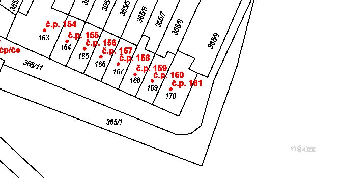 Babí 161, Náchod na parcele st. 170 v KÚ Babí u Náchoda, Katastrální mapa