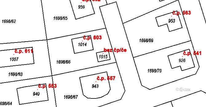 Libouchec 107407167 na parcele st. 1015 v KÚ Libouchec, Katastrální mapa