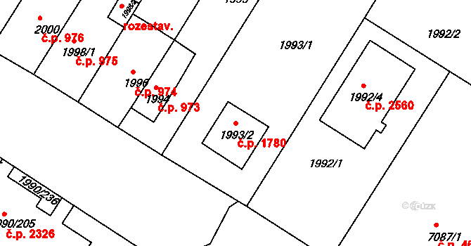 Boskovice 1780 na parcele st. 1993/2 v KÚ Boskovice, Katastrální mapa