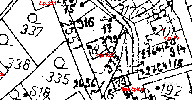 Kamenický Šenov 726 na parcele st. 829 v KÚ Kamenický Šenov, Katastrální mapa
